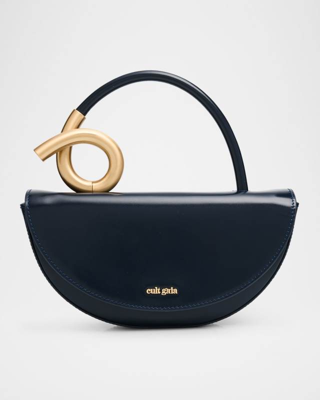Azariah Coil Leather Top-Handle Bag